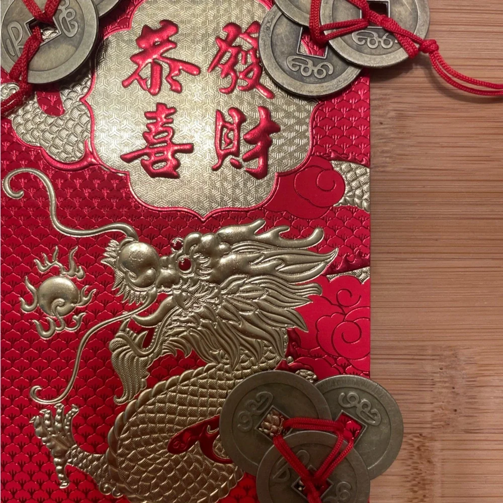 Year of the Dragon Money Luck Envelope 3 feng Shui Coin Set - Picture 6 of 12